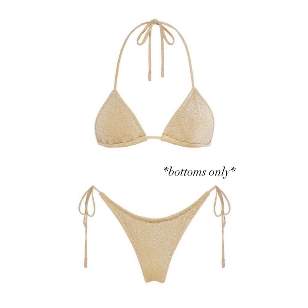 NWT TRIANGL Vinca bikini bottoms in gold sparkle